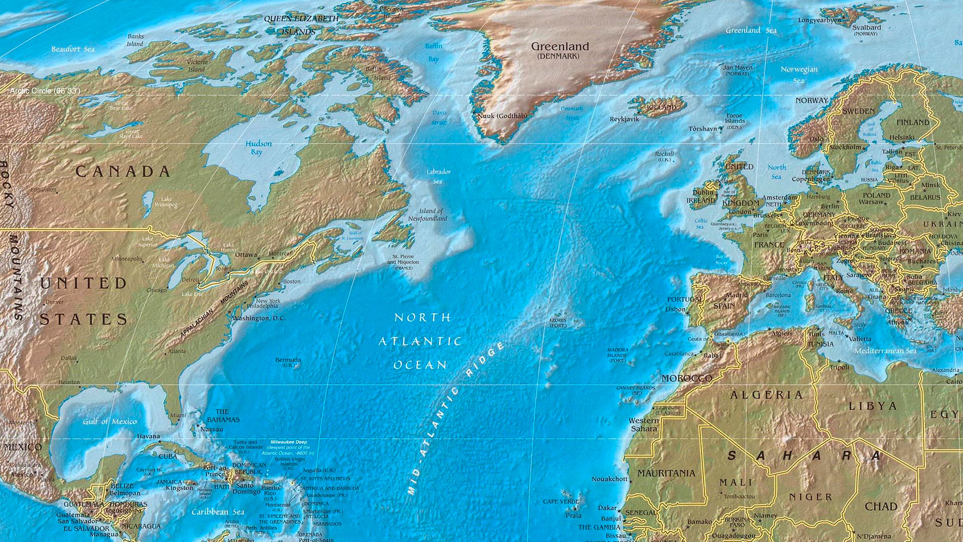 Фото атлантического океана на карте