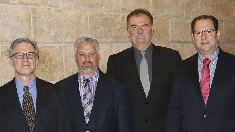 AASV Officers (left to right) Dr Nate Winkelman (Vice President), Dr Scanlon Daniels (President-elect), Dr George Charbonneau (Past President) &nbsp;and Dr Alex Ramirez (President)
