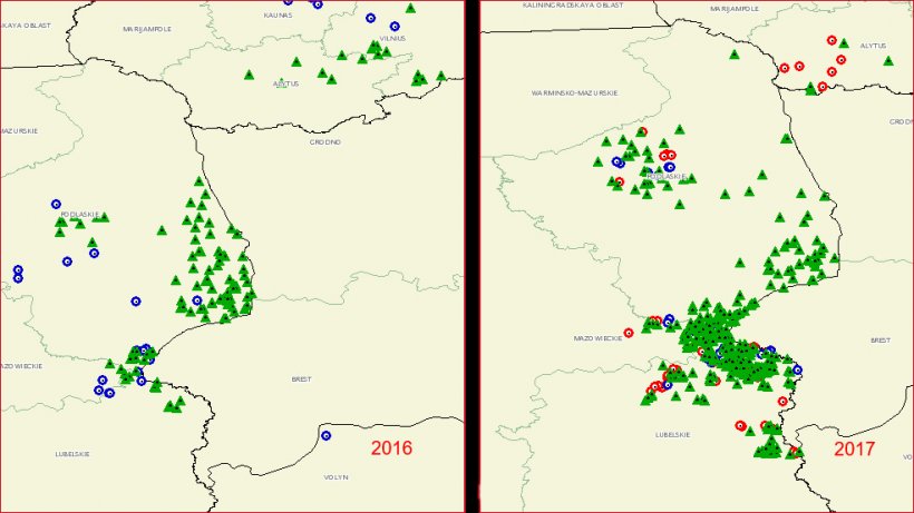 Spreading of ASF in Poland. (Source: WOAH)
