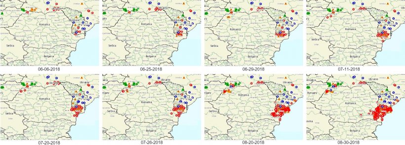 Image&nbsp;1. ASF progress in Romania. Source: OIE
