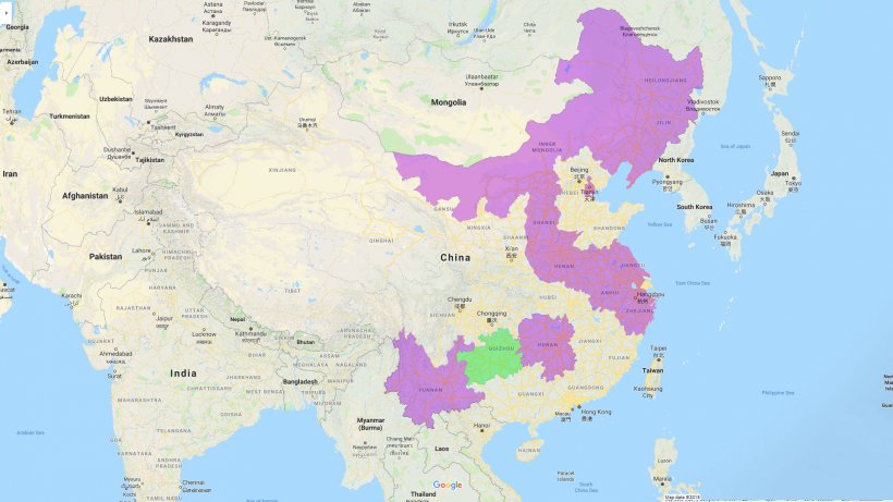 Provinces affected by ASF
