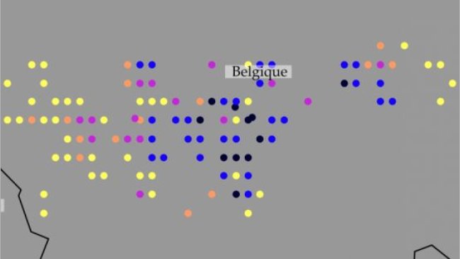 Location of the ASF cases in the south of Belgium.