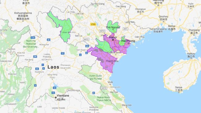 Provinces affected by ASF (new provinces in green colour).