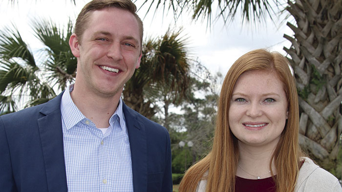 The $400 poster competition winners (L &ndash;R): Jacob Baker, Iowa State University; Amanda Anderson, Iowa State University
