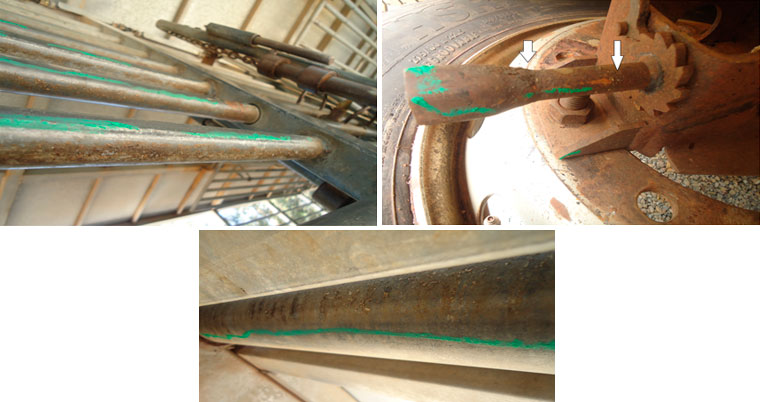 Photo 5: Use of colored chalk to mark the areas that need&nbsp;to be re-cleaned
