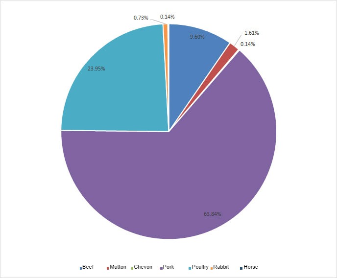 Meat production in Spain in 2019.