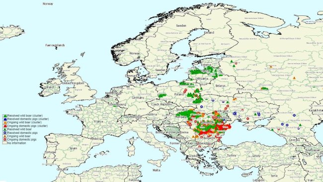 ASF outbreaks in the EU, Q1 2020