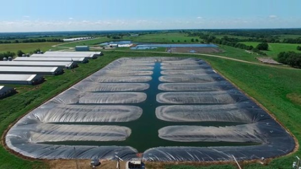 Figure 2. Cap lagoons to capture methane for an energy source. Source: Roslin LLC.
