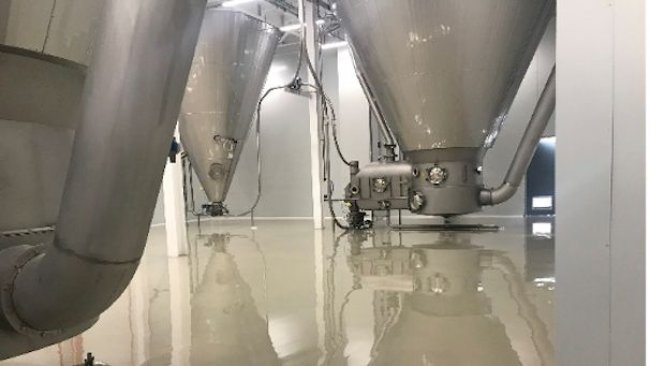 Industrial dryers used to spray dry blood