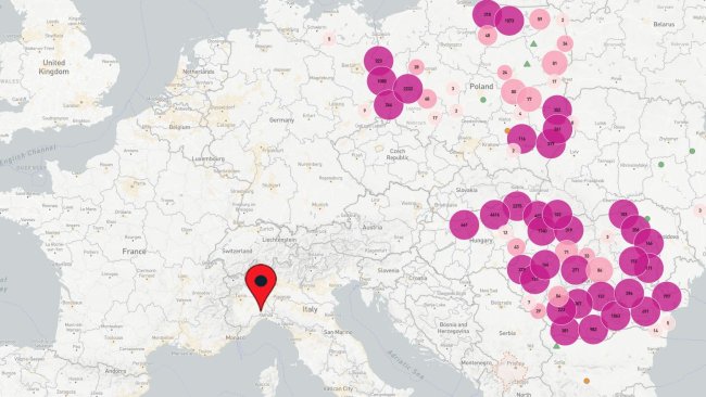 ASF outbreaks reported in Europe since January 2021.
