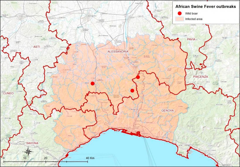 ASF outbreaks in Italy.
