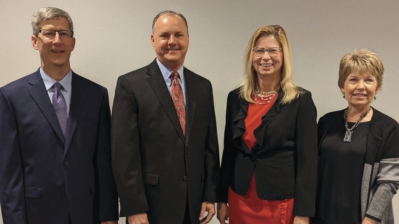 (Left to right) Dr Michael Senn, president;&nbsp;Dr William Hollis, president-elect;&nbsp;Dr Angela Baysinger, vice president;&nbsp;Dr Mary Battrell, past president.
