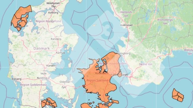 Figure 3. Status on the national reduction strategy in Denmark. Orange color represents established regional eradication programs.