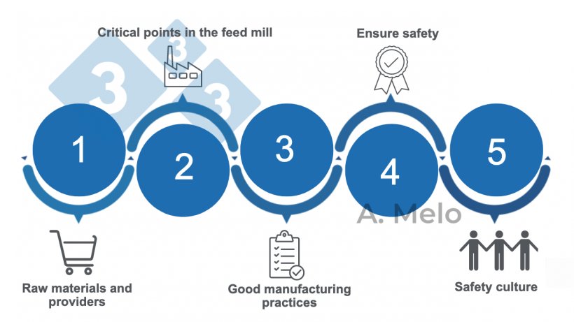 Figure&nbsp;1. Five keys for achieving safe compound feed
