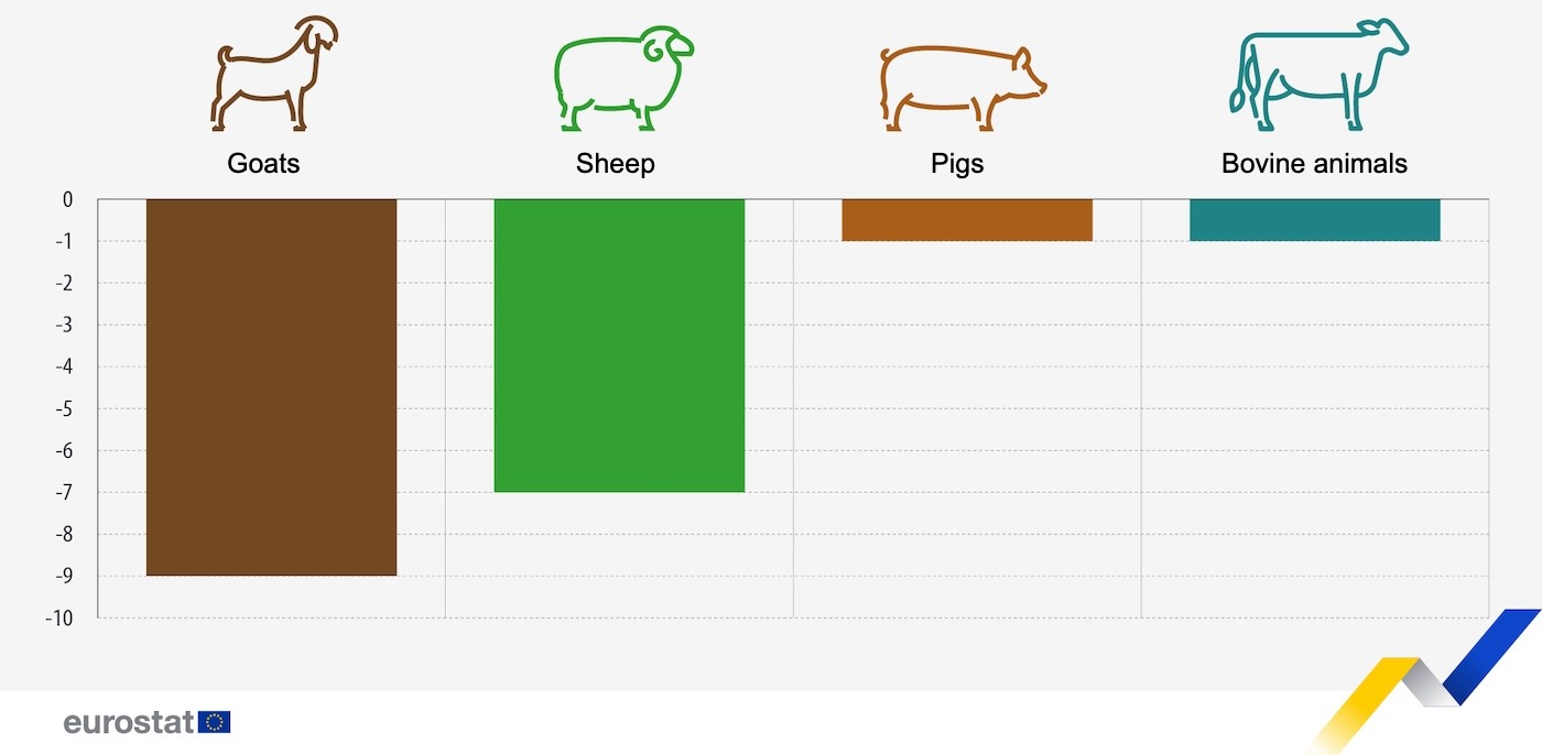 Slight Decrease In EU Animal Production Expected In 2024 Swine News   Forecast Change In The Production Of Animals In The Eu Selected Periods 2024 Compared With 2023 281309 