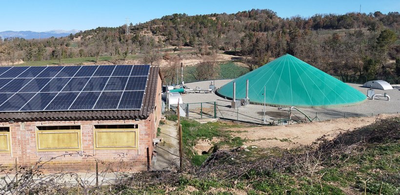 Anaerobic digestion plant located on a swine farm.
