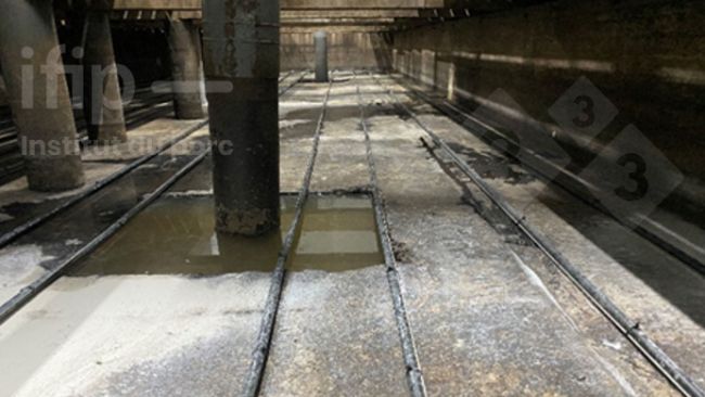 Pit-bottom slurry cooling system under experimental conditions. Source: IFIP.
