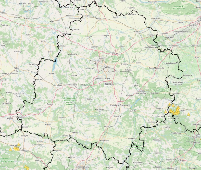 The first case of ASF in a wild boar in Lodz province. Source: Chief Veterinary Inspectorate.
