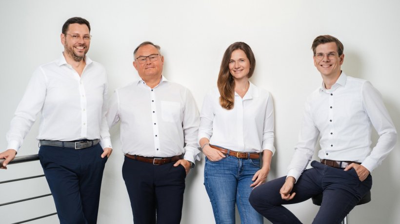 New Executive Board from 2026 (f.l.t.r.):&nbsp; Wolfram Veitl (CCO), Thomas Schutze (COO), Katharina Rohrm&uuml;ller (CEO), Dr. Kilian Simmet (CTO)
