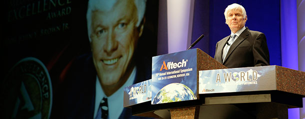 Alltech - Governor John Y. Brown, Jr stands for applause after he receives the 2012 Medal of Honor Award.