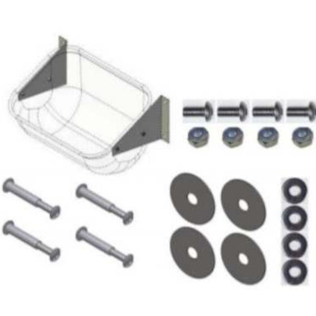 Plastic separation mounting support kit for deep sow feeder