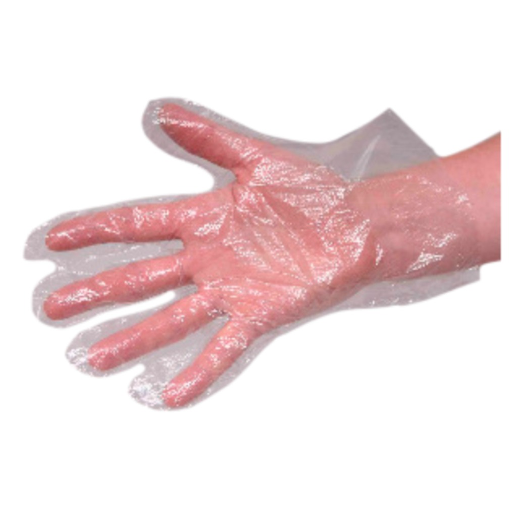 Disposable pre-collection plastic gloves