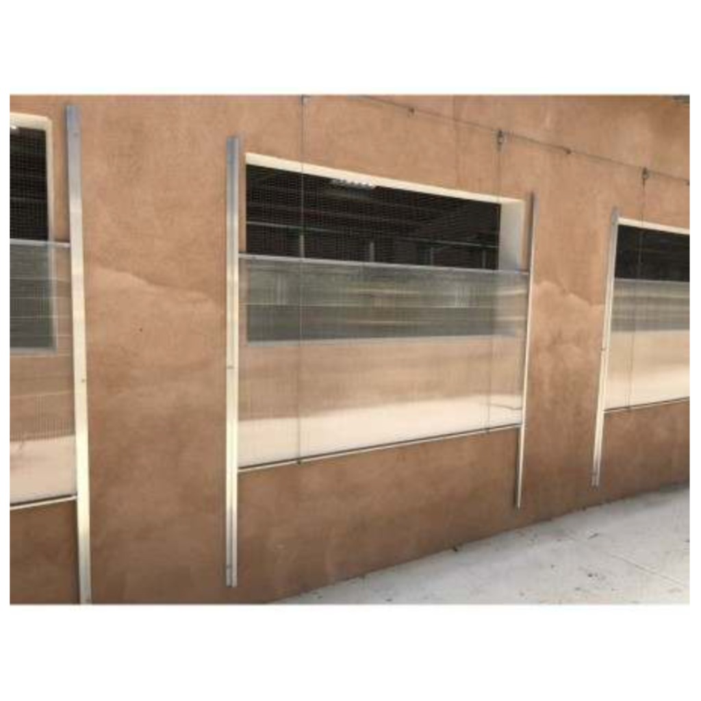 Hybrid stainless steel/aluminium/polycarbonate window 2x1