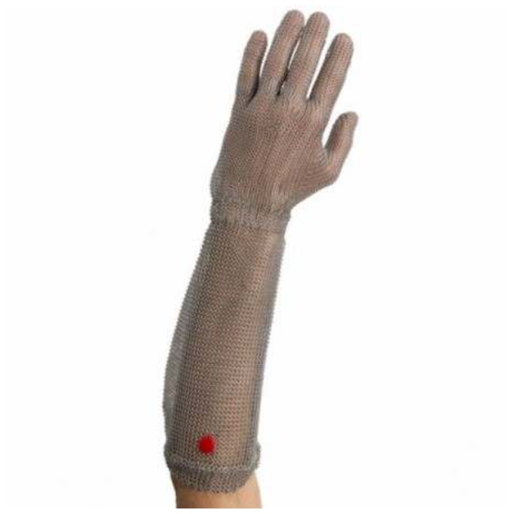 Long INOX mesh glove 20 cm reversible with spring system