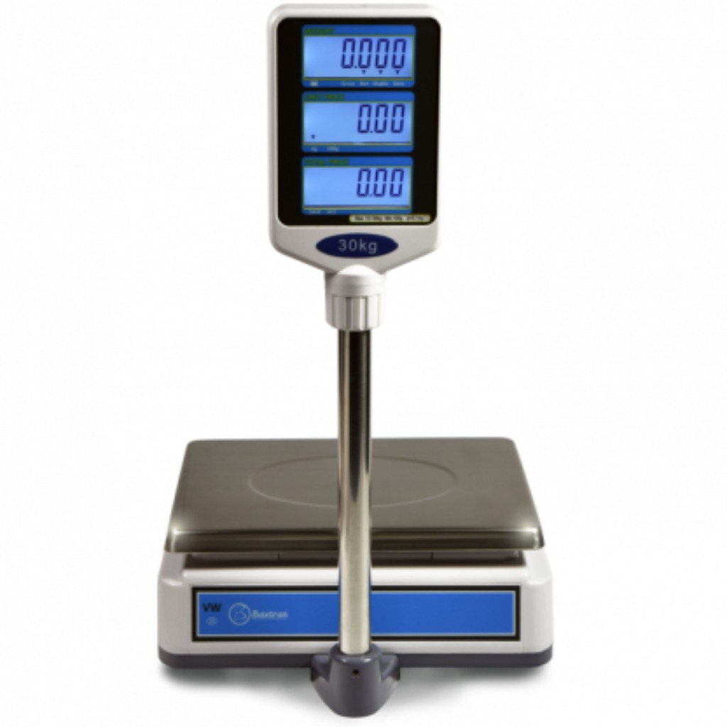 Baxtrcomercial weight-price-amount scale with 15/30kg column