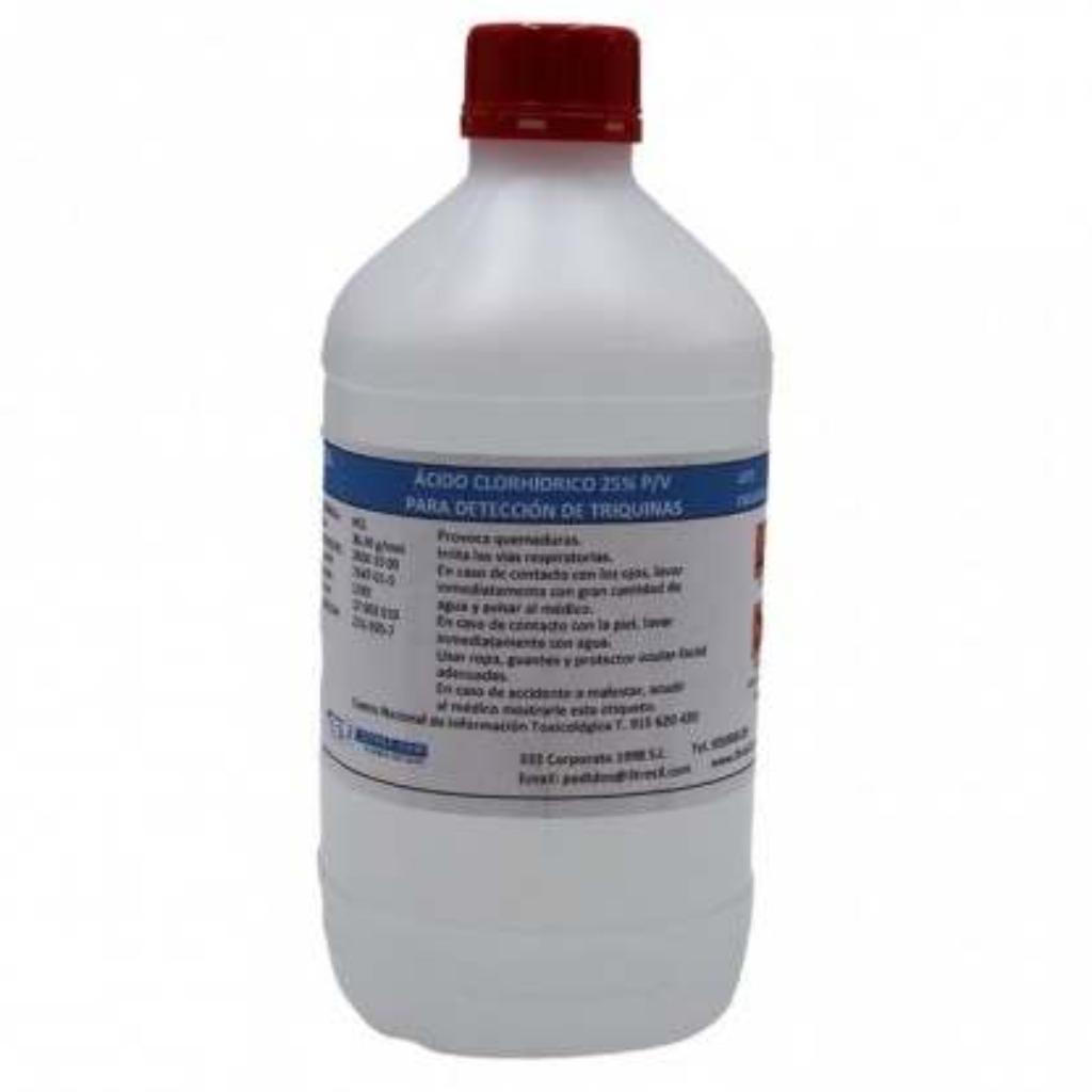 Hydrochloric acid HCL 25% 2.5L for the detection of trichina