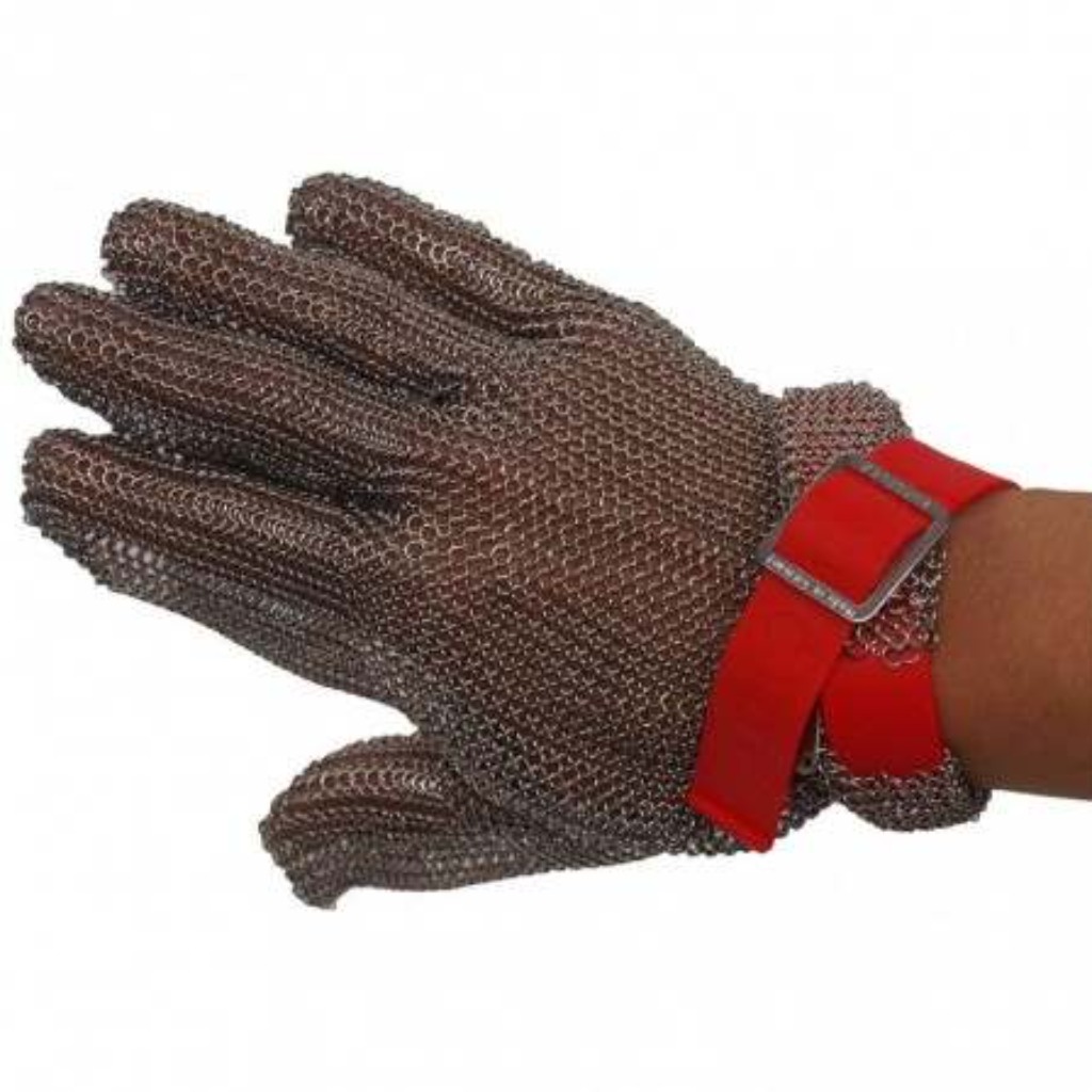 Short reversible stainless steel mesh glove