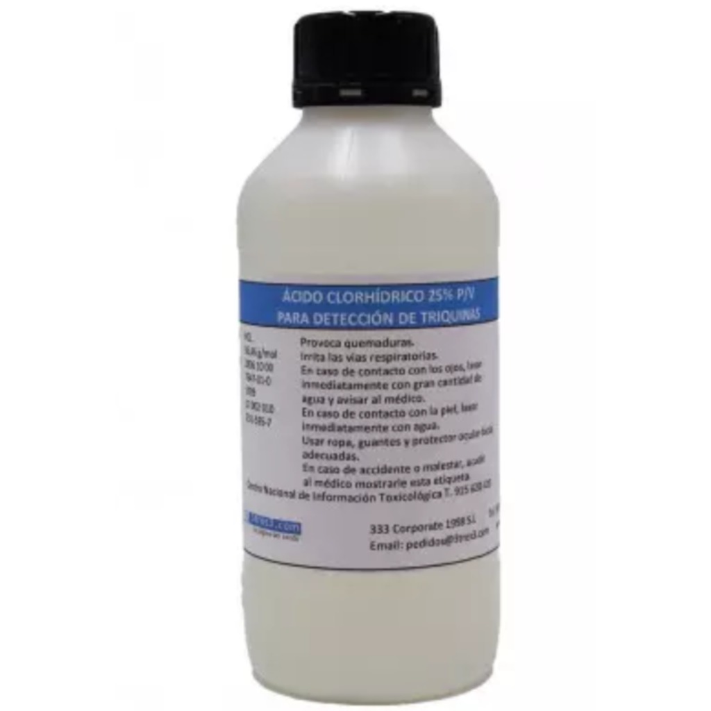 Hydrochloric acid HCL 25% 1 L detection of trichinella